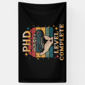 PhD-niveau Complete Afstuderen Doctorate Gaming Spandoek (Verticaal)