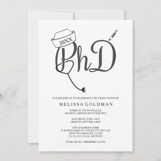 PhD Nursing Nursing afstuderen uitnodigingen eenvo (Voorkant)