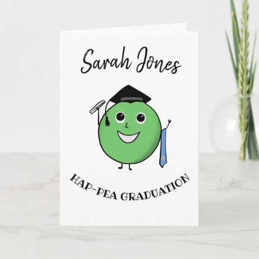 PHD Pea-HD Funny Pea Afstuderen cadeau voor afstud Kaart (Voorkant)