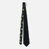 PhD pet Gold Black Pattern Doctoraat Stropdas (Achterkant)