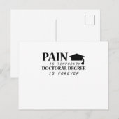 Phd-pijn is tijdelijk studente briefkaart (Voorkant / Achterkant)