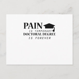 Phd-pijn is tijdelijk studente briefkaart