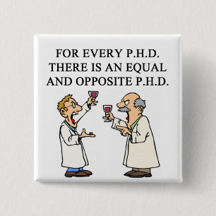 PHD-proverb Vierkante Button 5,1 Cm