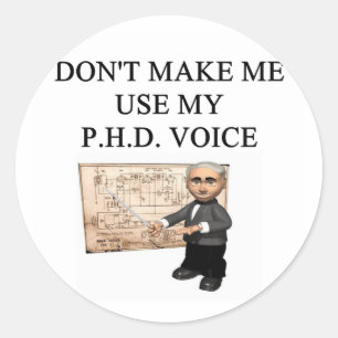 PHD-stem Ronde Sticker