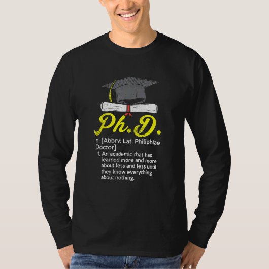 PhD Student Design voor promovendus - PHD DE T-shirt (Voorkant)