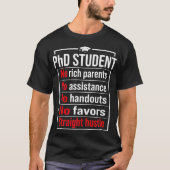PhD Student Dissertation Doctorate Afstuderen Prem T-shirt (Voorkant)