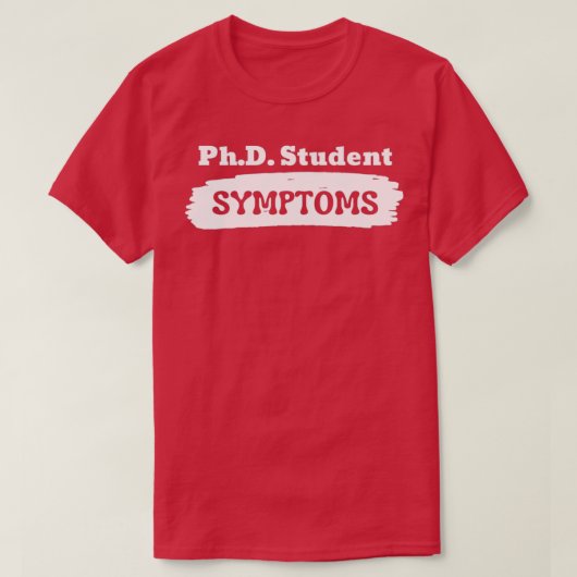 PhD-studentenSYMPTOMEN T-shirt (Design voorkant)