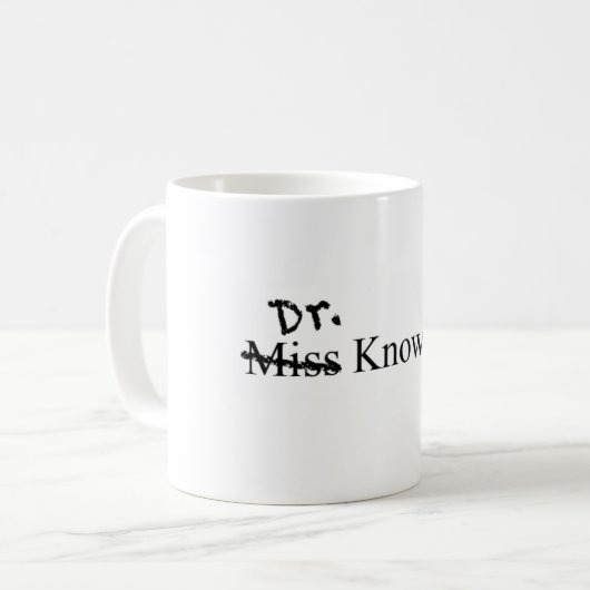 PhD Vrouwen afstuderen, Dr. Know-it-All Mok (Voorkant links)