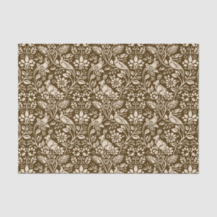 Pheasant and Hare Pattern, Brown and Beige Tissuepapier