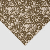 Pheasant and Hare Pattern, Brown and Beige Tissuepapier (Detail)