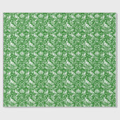 Pheasant and Hare Pattern, Emerald Green en White Cadeaupapier (Vlak)