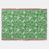 Pheasant and Hare Pattern, Emerald Green en White Deken (Voorkant)