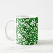Pheasant and Hare Pattern, Emerald Green en White Koffiemok (Links)