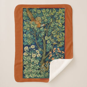 Pheasant Bird in a Tree (door William Morris) Sherpa Deken