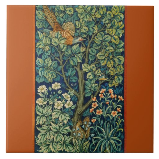 Pheasant Bird in a Tree (door William Morris) Tegeltje (Voorkant)