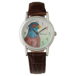 Pheasant Bird Waterverf Painting Watch Horloge