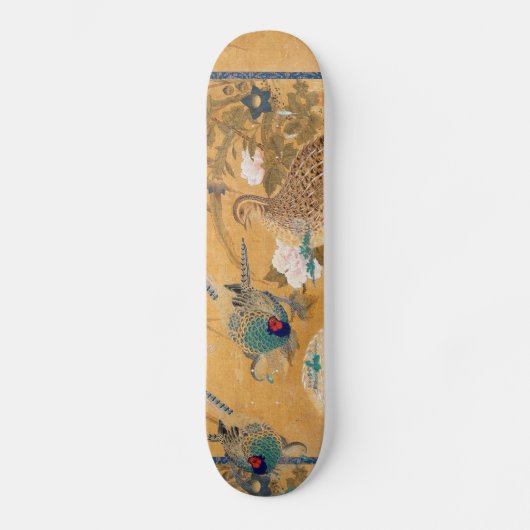 Pheasant Birds Partridge Animal Floral Skateboard (Voorkant)