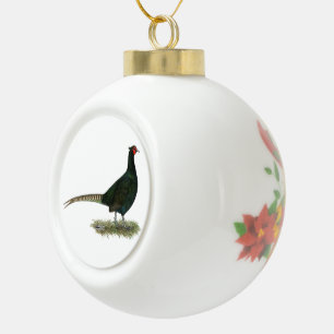 Pheasant Black Rooster Keramische Bal Ornament