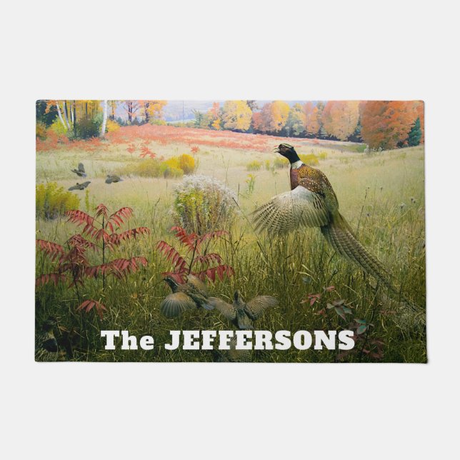 Pheasant en Bob White Quails Deurmat (Voorkant)