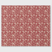 Pheasant en hare Patroon, diep rood en crème Cadeaupapier (Vlak)