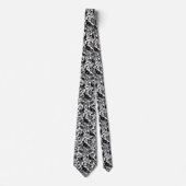 Pheasant en hare Patroon, wit en zwart Stropdas (Voorkant)