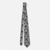 Pheasant en hare Patroon, wit en zwart Stropdas (Achterkant)