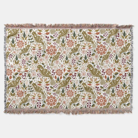 Pheasant Folk Art Gooi Deken Herfst Home Decor (Voorkant)