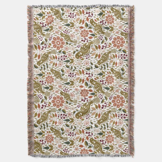 Pheasant Folk Art Jetez une couverture Automne Déc (devant Vertical)