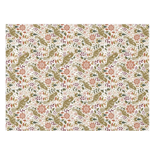 Pheasant Folk Art nappe | Harve d'automne rustique (Devant (Horizontal))