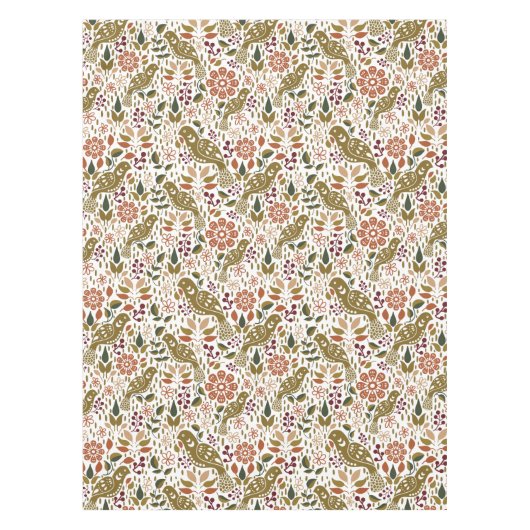 Pheasant Folk Art tafelkleed | rustieke herfstoogs (Voorkant)