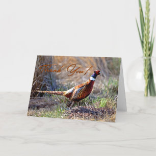 Pheasant-foto met ringzegens Hartelijk dank Bedankkaart