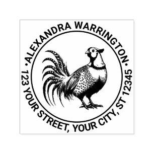  Pheasant Game Bird #3 Naam Retouradres Zelfinktende Stempel