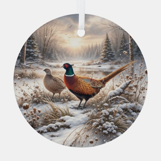 Pheasant glas ornament (Achterkant)