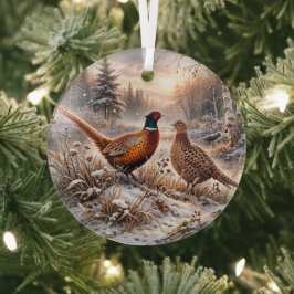 Pheasant  glas ornament