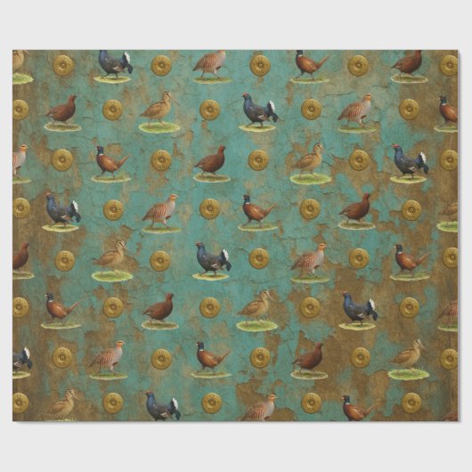 Pheasant, Grouse, Partridge,Christmas Gift wrap Cadeaupapier (Vlak)