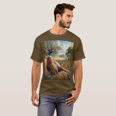 Pheasant Hunting Mannen Bruin T-shirt (Voorkant volledig)