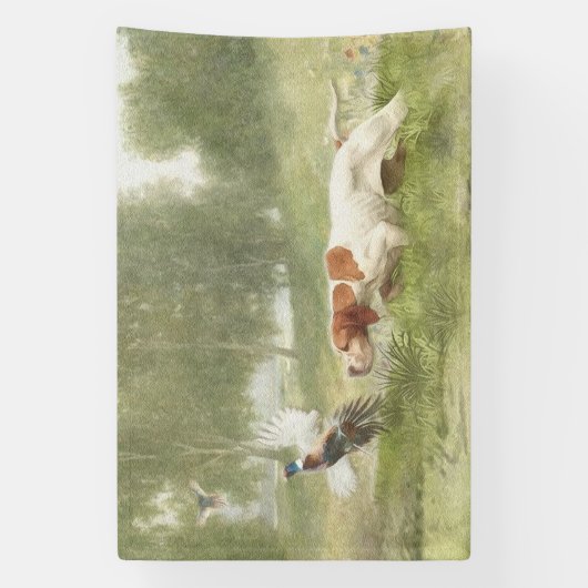 Pheasant Hunting met Pointer Spandoek (Verticaal)