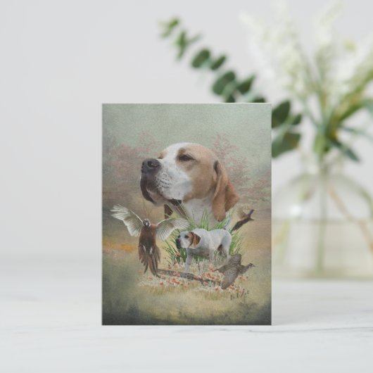 Pheasant Hunting met pointers, kunst Briefkaart (Staand voorkant)