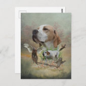 Pheasant Hunting met pointers, kunst Briefkaart (Voorkant / Achterkant)