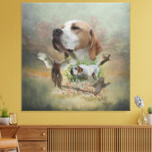 Pheasant Hunting met pointers, kunst Canvas Afdruk (Insitu (Woonkamer))