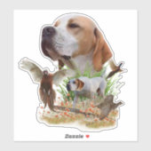 Pheasant Hunting met pointers, kunst Sticker (Vel)