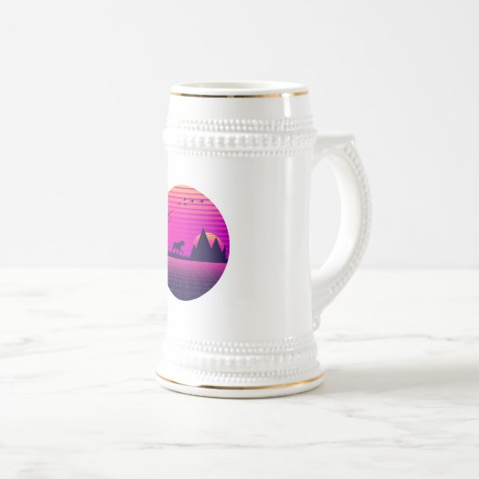 Pheasant Hunting Upland Bird Hunter Dog Vaporwave Bierpul (Voorkant rechts)