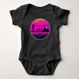 Pheasant Hunting Upland Bird Hunter Dog Vaporwave Romper