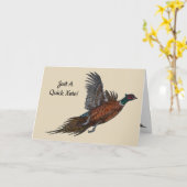 Pheasant in vlucht Notitiekaart (Gele Bloem)