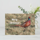 Pheasant-kerstfoto Feestdagenkaart (Staand voorkant)