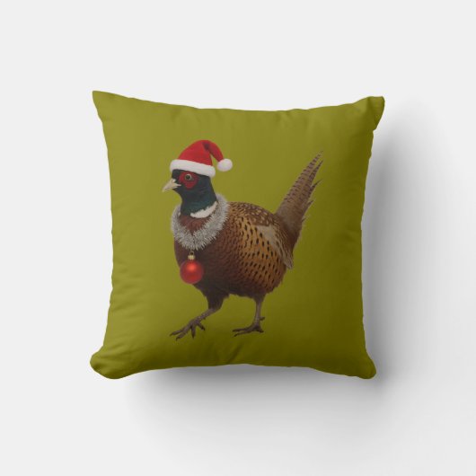Pheasant looking festive Christmas Kussen (Voorkant)