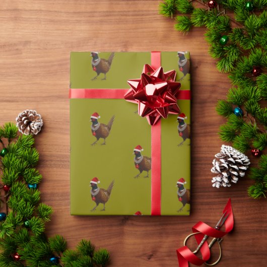 Pheasant pattern Christmas gift wrapping paper Cadeaupapier (Feestdagen Geschenken)