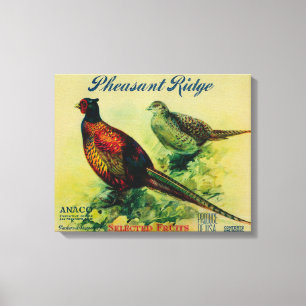 Pheasant Ridge Apple Crate Label Canvas Afdruk