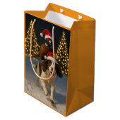 Pheasant riding Springer Spaniel Christmas card Medium Cadeauzakje (Achterkant Gekanteld)