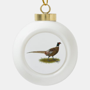 Pheasant Rooster Keramische Bal Ornament
